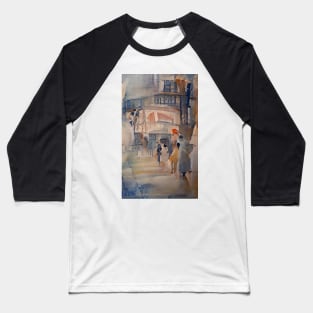 Watercolor Street Art Baseball T-Shirt